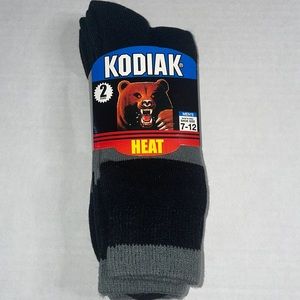 Kodiak Black and Gray Socks Mens Heat Size 7-12 Pair of 2